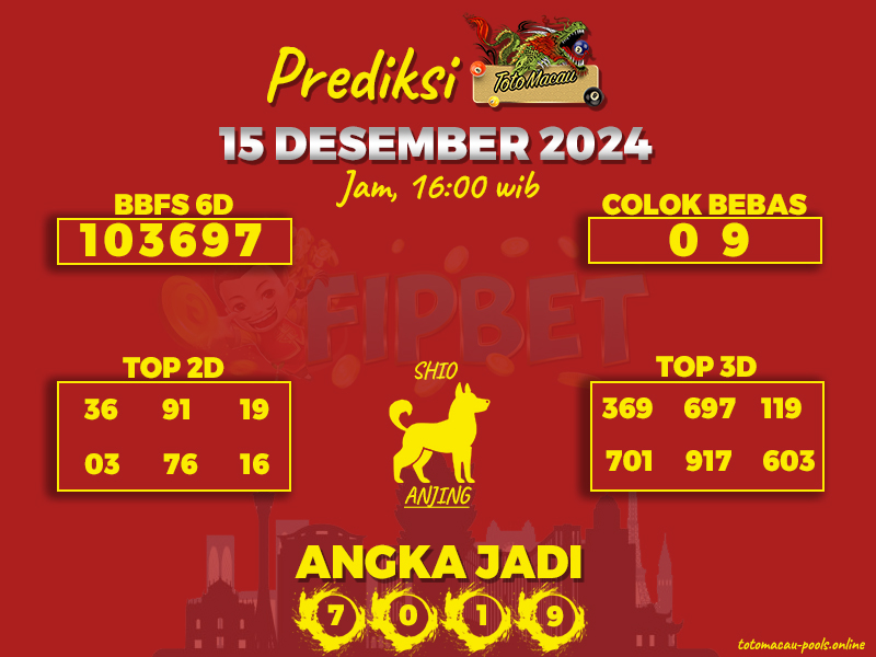 PREDIKSI MACAU TOTO 15 DESEMBER 2024 JAM 16:00 WIB