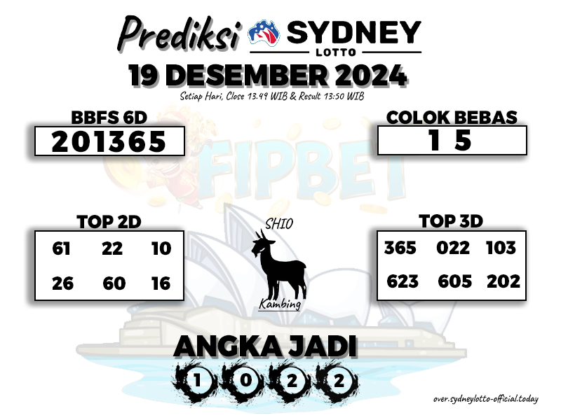 PREDIKSI SYDNEY LOTTO 19 DESEMBER 2024