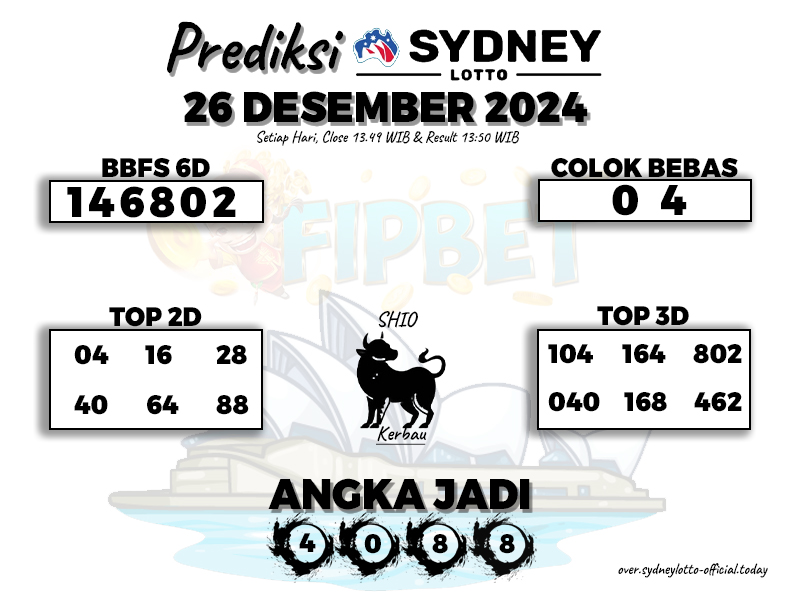 PREDIKSI SYDNEY LOTTO 26 DESEMBER 2024