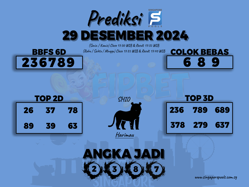 SINGAPORE POOLS 29 DESEMBER