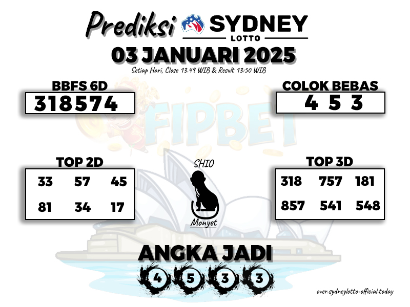 SYDNEY LOTTO 03 JANUARI