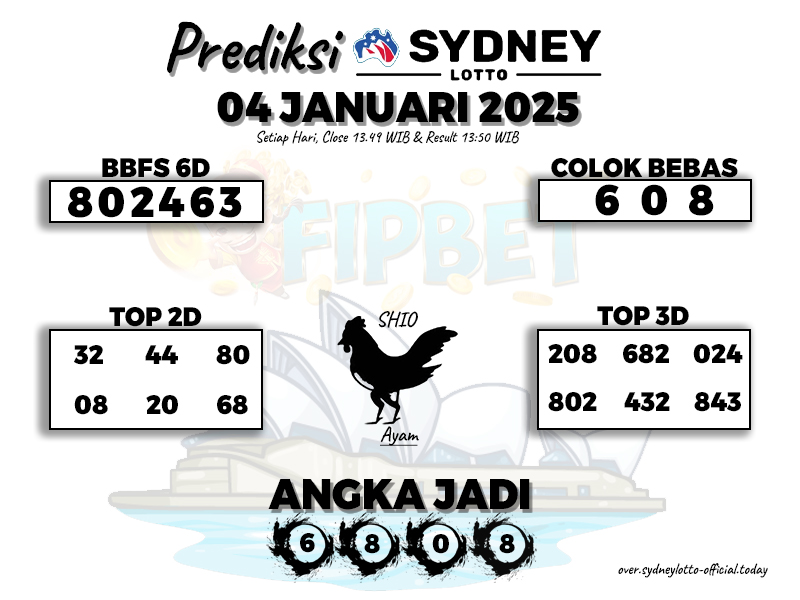 SYDNEY LOTTO 04 JANUARI