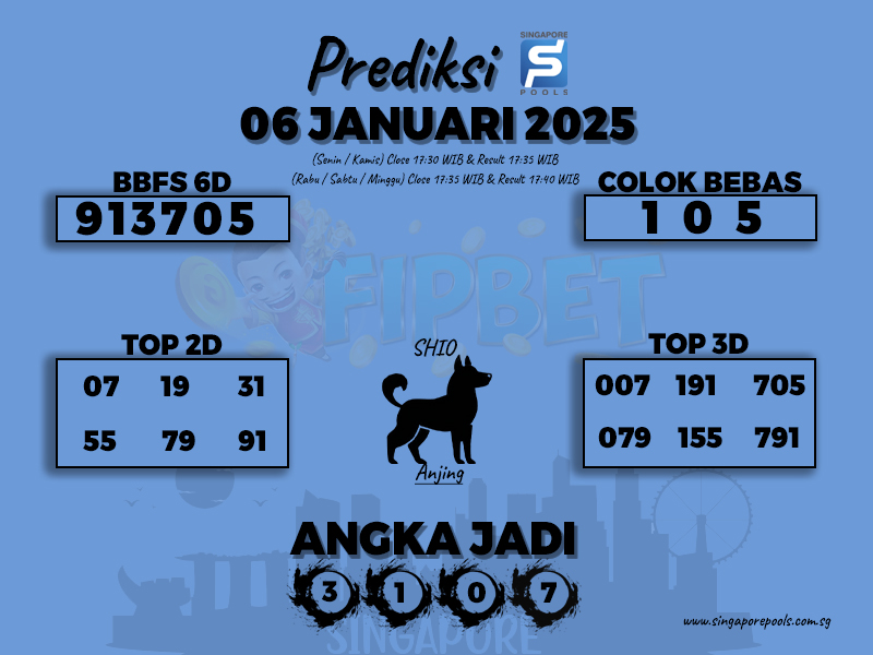 SINGAPORE POOLS 06 JANUARI