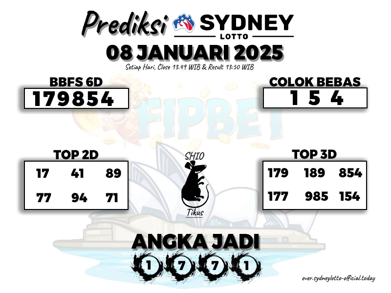 SYDNEY LOTTO 08 JANUARI