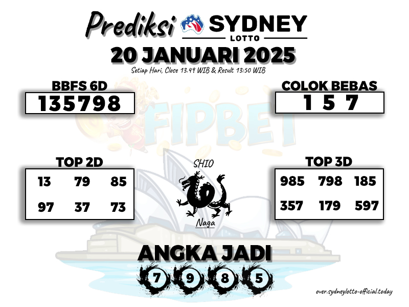 SYDNEY LOTTO 20 JANUARI