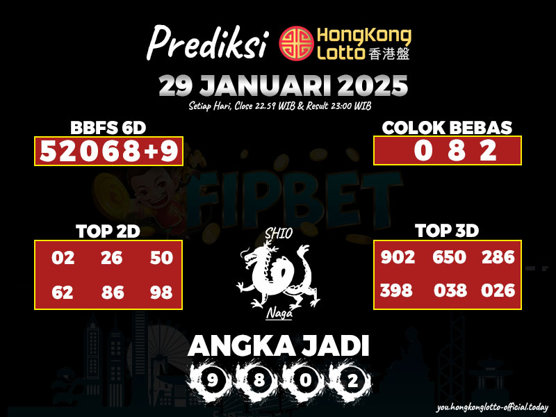 HONGKONG LOTTO 29 JANUARI