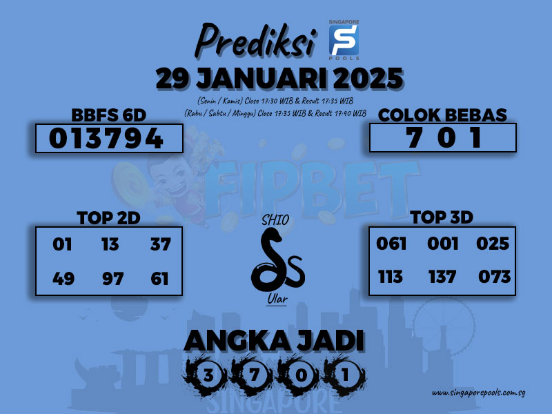 SINGAPORE POOLS 29 JANUARI