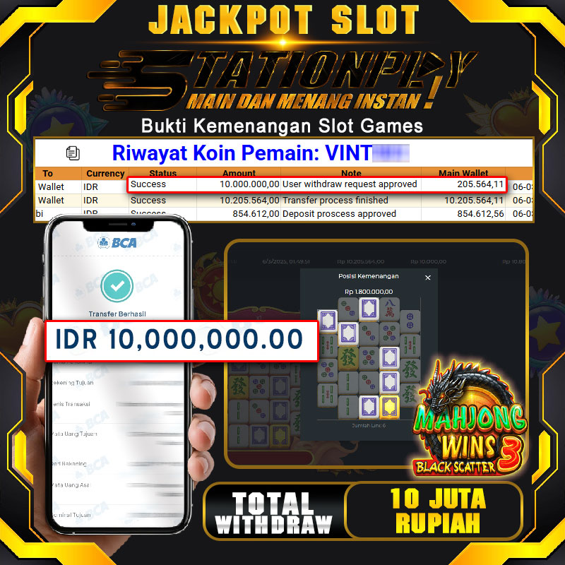 STATIONPLAY JACKPOT SLOT GACOR MAHJONG WINS3 BLACK SCATTER