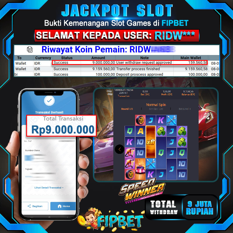 FIPBET JACKPOT SLOT GACOR SPEED WINNER 08 MARET 2025